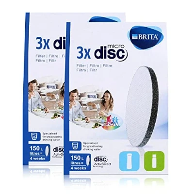 Bild av Brita MicroDisc set med 3 vattenfilter kompatibel fill&amp;go filterflaskor och fill&amp;serve filterkaraffer (2 st)