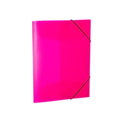 Bild av HERMA 19657 Samlarmapp A4 genomskinlig neonrosa, barn hörnklämmapp av plast med innerklaffar och elastiskt band, stabil plastmapp för pojkar flickor