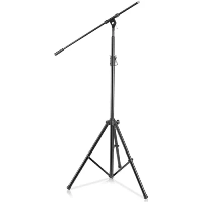 Bild av Pyle, rakt mikrofonstativ, tungt mikrofonstativ med stabil stativbas, justerbar höjd utdragbar teleskopbomarm 75 cm koppling i T bar justeringspunkt