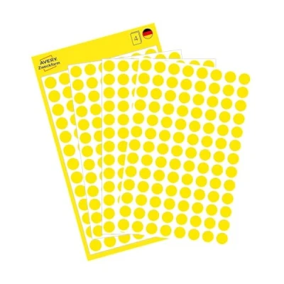 Bild av AVERY Zweckform 3013 självhäftande markeringspunkter 416 stycken (Ø 8 mm, prickar på 4 ark, punktklistermärken för färgkodning, runda klistermärken kalender, planerare och