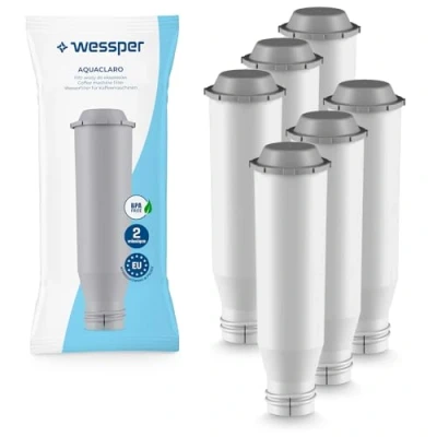 Bild av Wessper Vattenfilter Kompatibelt med AquaClaro Krups Claris F088, Melitta PRO AQUA, AEG, Bosch, Siemens, Gaggenau, Melitta, Neff Helautomat för Kaffe, 6 pack