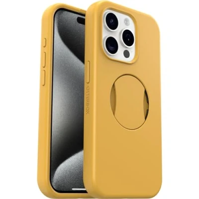 Bild av OtterBox OtterGrip Symmetry iPhone 15 Pro skal för MagSafe, Skyddande med inbyggt grepp, 3x testat till militärstandard, Gul
