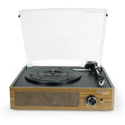 Bild av Technaxx BT Retro LP spelare med skivfunktion, skivspelare i vintagestil för vinylskivor Bluetooth och inbyggda högtalare TX 186 RCA utgång, 3 hastigheter, AUX IN, direktlagring på USB enhet