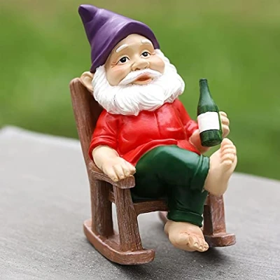 Bild av SUQ Rolig svampvärg trädgårdstomme, trädgårdsstatyer och skulpturer figur prydnad dekoration, söt karikatyr figurer, harts hantverk karaktär bonsai tillbehör, krukväxter, 18,5 x 11 8 cm (YY)