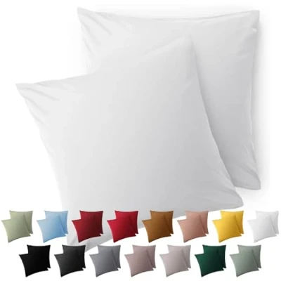 Bild av Blumtal Örngott 80x80 set med 2 Örngott, vit, av mjuk Mikrofiber tvättbart Oeko TEX certifierat för kuddar cm