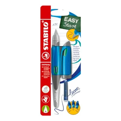 Bild av Ergonomic School Fountain Pen STABILO EASYbirdy A Nib Högerhänt Himmelblå/Gräsgrön