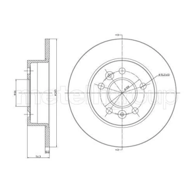 Bild av METELLI 23 0482C Disque de frein 265,0 10,5 5 66,0 plein peint RENAULT: ESPACE 3, Avantime