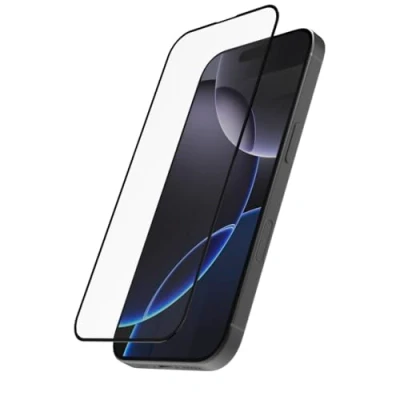 Bild av Hama mobiltelefonskyddsglas D3O för iPhone 16 Pro (skärmskydd okrossbart, anti fingeravtryck och mobiltelefonglas med monteringshjälp, fullt skydd 10 H, fodralvänlig, reptålig, displayglas iPhone)