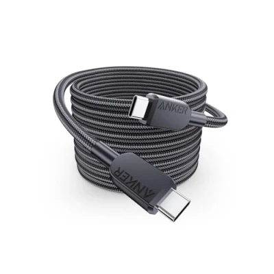 Bild av Anker 240 W USB C till kabel (3 m), snabbladdningskabel, kompatibel med iPhone 15, MacBook Pro 2020, iPad Air 4, Samsung Galaxy S23+/S23 Ultra, Pixel (flätad, 2.0)