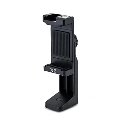 Bild av JJC Universal 360 graders rotation stativ monteringshållare med justerbar klämma, kall skomontering och vattenpass för smarttelefoner dvs. iPhone, Huawei, MI, Samsung på 1/4 20 stativ, monopod,