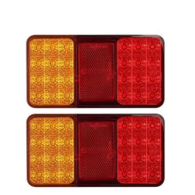 Bild av Justech 2 x bakbromsljus baklyktor 12 V universal för släpvagn husbil lastbil traktor (24 LED)