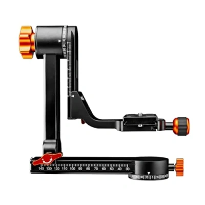 Bild av Walimex pro Aluminium Gimbal Head stativhuvud A20 hög kvalitet 360 graders panorama apa gunga med Arca snabbkopplingsplatta, lastkapacitet 20 kg, ficka, för DSLR DSLM spektiv objektiv