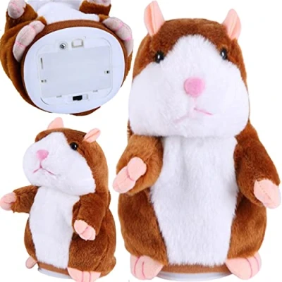Bild av Retoo Pratande Hamster mjuk leksak elektronisk, roliga barn mjuka djur, inspelningsleksak interaktiv för baby barn, tidigt lärande, födelsedagspresent