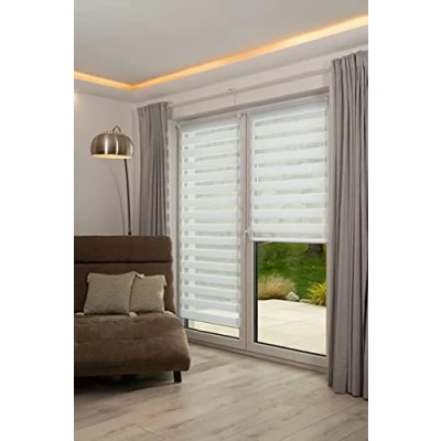 Bild av K home Klemmfix dubbel rullgardin Madrid utan borrning, vit, 55 x 150 cm (B L)