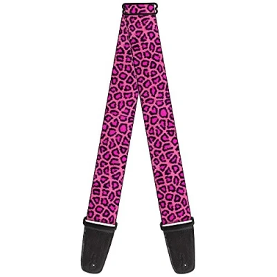 Bild av Buckle Down Gitarrrem leopard rosa fuchsia 5 cm bred (GS W31201)