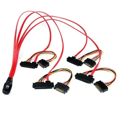 Bild av StarTech.com 50cm Serial Attached SCSI Mini SAS cable SFF8087 to 4x SFF8482 internal 50 cm