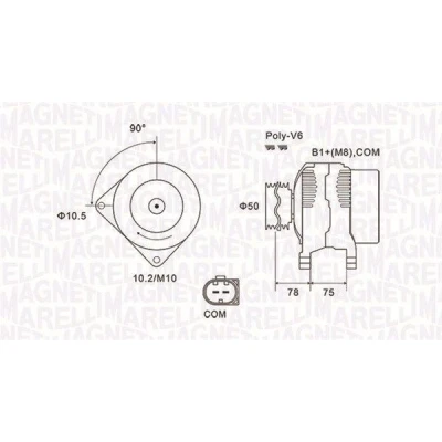 Bild av Generator, bmw 3 cabriolet [e46], coupé 5 [e60], touring [e61], 7 [e65, e66, e67], x3 [e83], z4 roadster [e85], 12317519721,