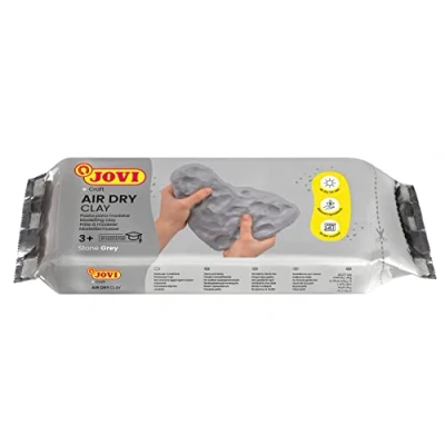 Bild av Jovi Air Dry Modelleringspasta, lufttorkning utan ugn, grå färg, lätt att rengöra, 1 kilo (86G)