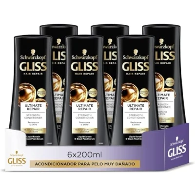 Bild av Gliss Ultra Repair Ultimate Balsam för kraftigt skadat hår med flytande keratin, 6 st på 200 ml (1 ml)