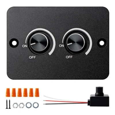 Bild av Dc 12 V dimmer Pwm LED dimmerströmbrytare, för lampor, dubbel dimmerbrytare, dimmer, husbil, båt, aluminium, tryckknapp släpvagn, lastbil, van Rv belysning fungerar