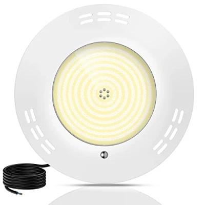 Bild av LyLmLe LED simbassänglampa hartsfylld ultra platt, 35W undervattenssänkbara lampor ytmonterade (motsvarande 300 W halogenlampor), 2800 lm, 140 strålvinkel, IP68 vattentät, 12V AC/DC, 3000K