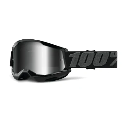 Bild av 100% STRATA 2 Svarta glasögon Silver Mirror Lens
