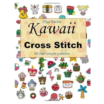 Bild av Kawaii Cross Stitch 80 cute simple patterns: Easy Embroidery Patterns