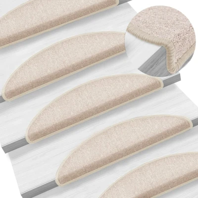 Bild av vidaXL Trappstegsmattor 15 st taupe 56x17x3 cm