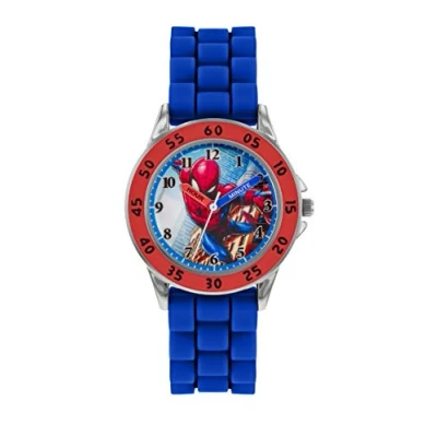 Bild av Spiderman pojke analog kvartsklocka med silikonrem SPD9048, BLÅ, armband