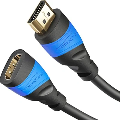 Bild av KabelDirekt HDMI förlängningskabel med speciell A.I.S. skärmning 6 m (4K@60Hz för fantastisk Ultra HD, Extender PS4/PS5/Xbox, kompatibel 2.0/1.4, ARC, Highspeed Ethernet)