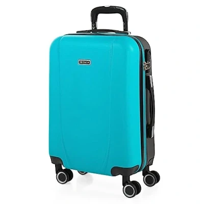 Bild av ITACA Styv resväska, 55 cm Handbagage. ABS Resistent och lätt. 4 hjul. Övre sido Handtag Integrerat kombinationslås. Liten, stuga godkänd Ryanair, Tourquise Antracit