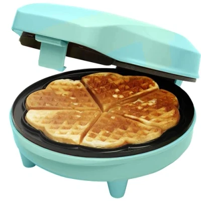 Bild av Bestron Våffeljärn för klassiska hjärtvåfflor, hjärtvåffeljärn med non stick beläggning och bakampel, våffelmaskin från Sweet Dreams kollektionen, 700 watt, färg: orange