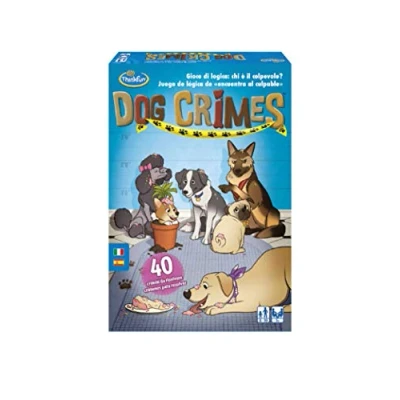 Bild av ThinkFun 76414 Dog Crimes, Logikspel, 1+ spelare, Italiensk version, STEM boxspel, 40 brott att lösa, Rekommenderad ålder 8+
