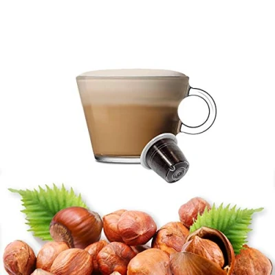 Bild av 50 kapslar Nespresso kaffe kompatibel hasselnötssmak tillverkad i Italien KickKick Coffee