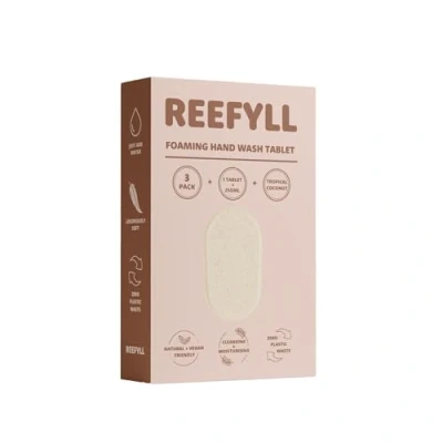 Bild av Reefyll Foaming Hand Soap Refill Tablets Dissolvable Plastic Free Wash Pods Just Add Water Tropical Coconut Scent 3