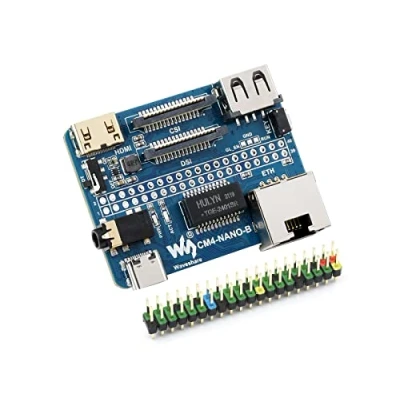 Bild av Nano Base Board (B) for Raspberry Pi Compute Module 4, Same Size as CM4, with Standard CM4 Socket, 40PIN GPIO, Gigabit Ethernet, USB2.0, DSI, CSI, HDMI, 3.5mm Audio Jack etc.