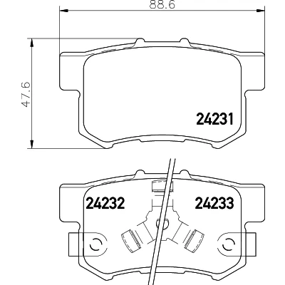 Bild av HELLA 8DB 355 012 061 Jeu de plaquettes frein avec indicateur d&#039;usure HONDA: CR V 4, Accord 7 Limousine, 3