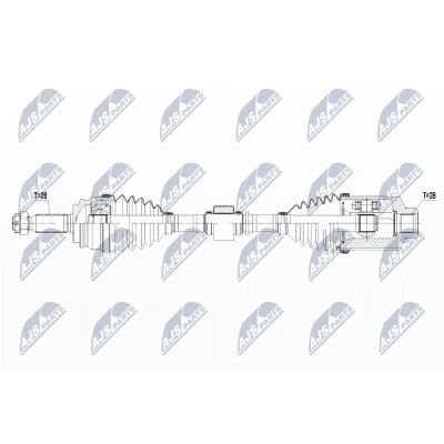 Bild av NTY NPW CH 058 Arbre de transmission 675 Boîte automatique