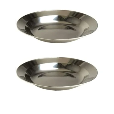 Bild av blntackle76 set 2 rostfria tallrikar 22 cm stabil camping utomhus