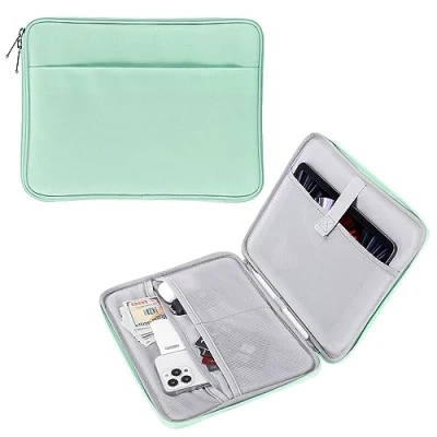 Bild av MoKo 9 11 inch Tablet Sleeve, Protective Carrying Bag with Two Compartments Fits New iPad Air/Pro 2024, Air 5/4th 10.9, 9/8/7th 10.2, 10th Tab S8/S9 11, Mint Green