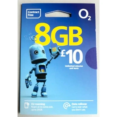 Bild av O2 Pay As You go sim kort, BIG BUNDLE 10 tariff sims kan användas med alla tariffer