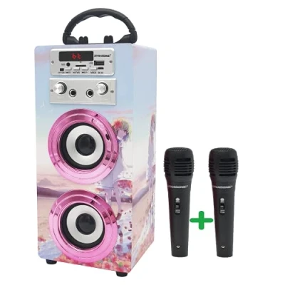 Bild av DYNASONIC (3e generationen modell 2021) Karaoke med mikrofon, original presenter till tjejbarn, flick leksaker (modell 16) (Model 17)
