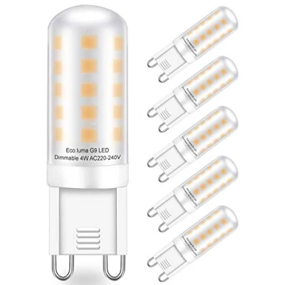 Bild av Eco.Luma G9 LED glödlampor dimbar 4 W motsvarar 28 30 40 halogenlampa varm vit 3 000 K, inget flimmer, energibesparande glödlampor, AC 220 240 V, 5 pack
