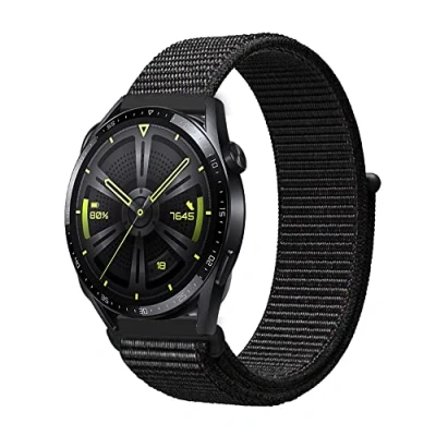 Bild av Niboow 22 mm armband för Huawei Watch GT 3 Pro 46 mm/GT Runner/GT 2 2e/GT Pro/GT Classic/GT Sport Active, nylonbyte 3/3 Pro/Honor GS svart