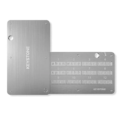 Bild av Keystone 304 Steel Mnemonic Tablet, Seed Backup, Bitcoin Crypto Cold Storage, Support up to 24 Words, Compatible with All BIP39 Hardware Wallets, Ledger, Trezor, KeepKey, Coldcard (Keystone Tablet)