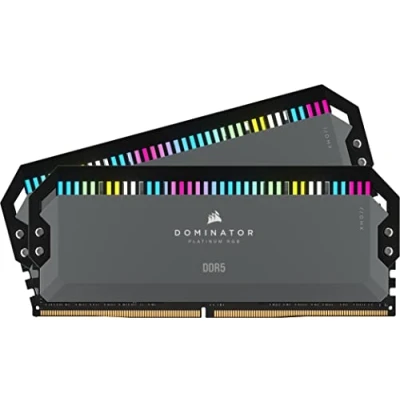 Bild av CORSAIR DOMINATOR PLATINUM RGB DDR5 RAM 32GB (2x16GB) 6000MHz C30 36 76 1.4V Intel Optimerat Datorminne (iCUE Kompatibelt, Patenterad DHX Kylning, Intel® XMP 3.0 Profiler) Svart