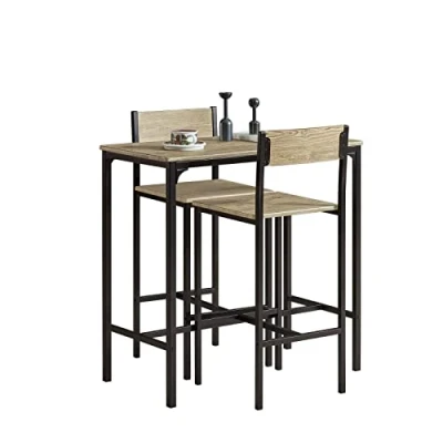 Bild av SoBuy OGT03 barbord set 3 delar bistrobord balkongmöbler bistromöbler matbord