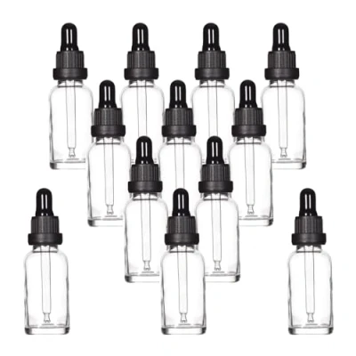 Bild av Yizhao Droppflaska 30ml Transparent, Apotekarflaska med [Dropperpipettglas], Tinkturflaskor för Eterisk Olja, Parfymoljor, Aromaterapi, Dofter, Vätska 12 st.