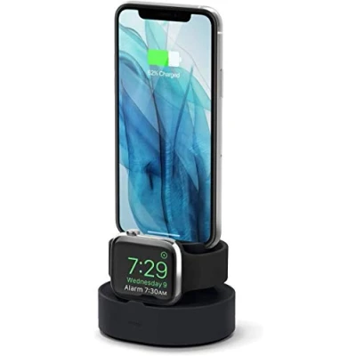 Bild av elago 2 i 1 laddningsstation för Apple produkter kompatibla med AirPods Pro &amp; 1, 4, 3, 2, alla Watch serier 10/9/8/SE2/7/6/SE/5/4/3/2/1 och iPhone modeller [kablar ingår inte]