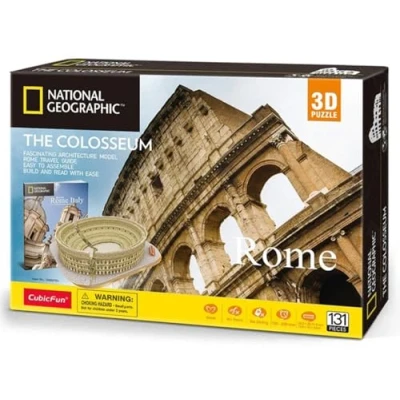 Bild av World Brands Roma Cubic Fun Puzzle 3D City Roman Colosseum Traveller, National Geographic (CPA Toy Group DS0976), brun